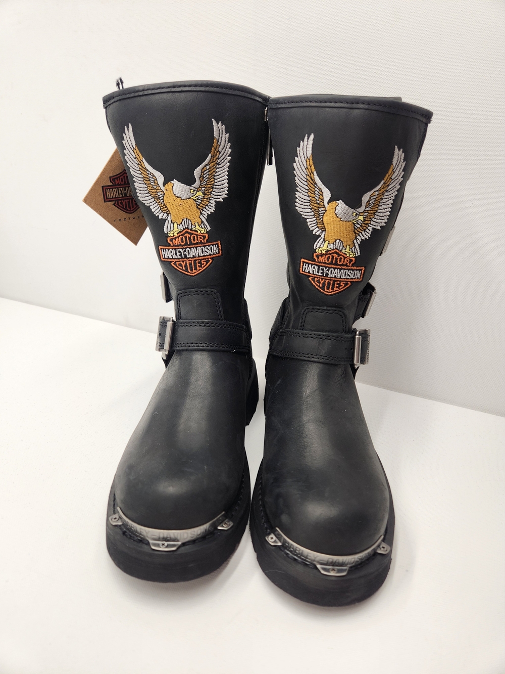 Harley-Davidson Women's Leather Eagle Embroidered Harness Motorcycle Boots Nwt